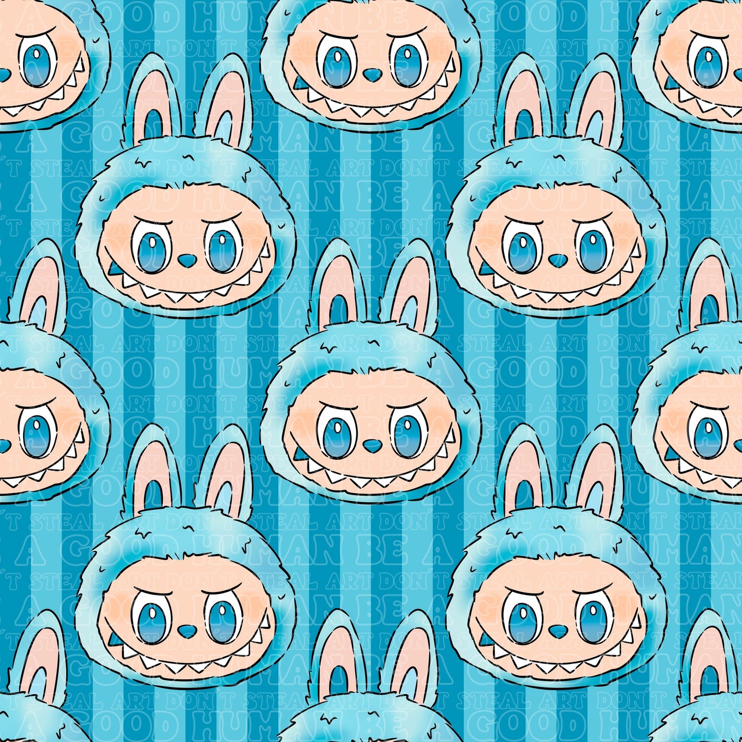 Labubu blue stripe