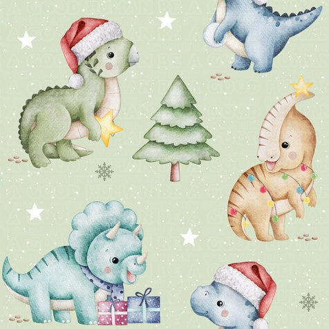 Christmas dinos green