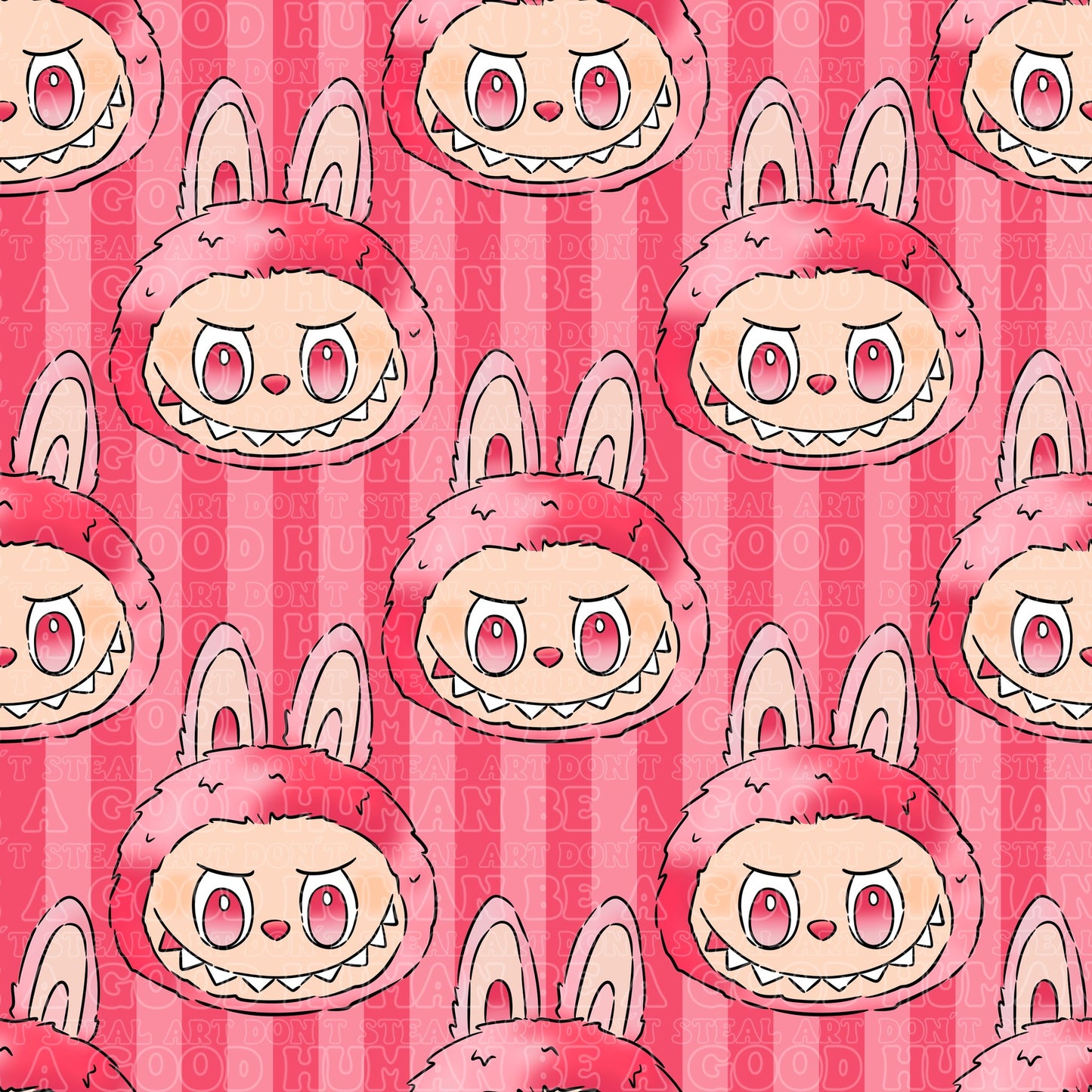 Labubu pink stripe