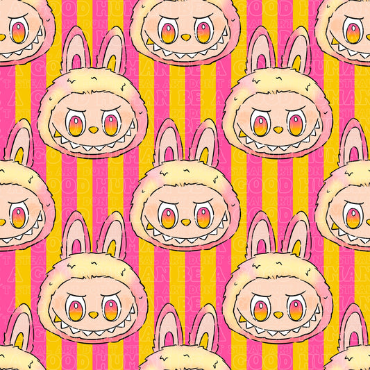 Labubu pink/yellow stripe