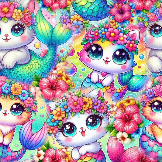 Animals mermaid cats