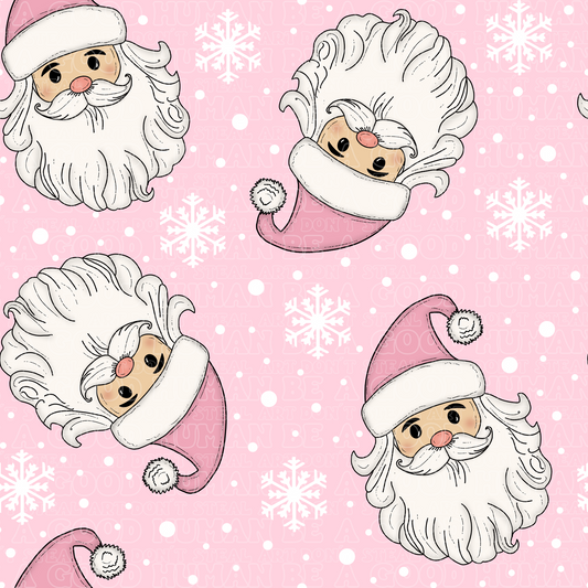 Christmas pink Santas