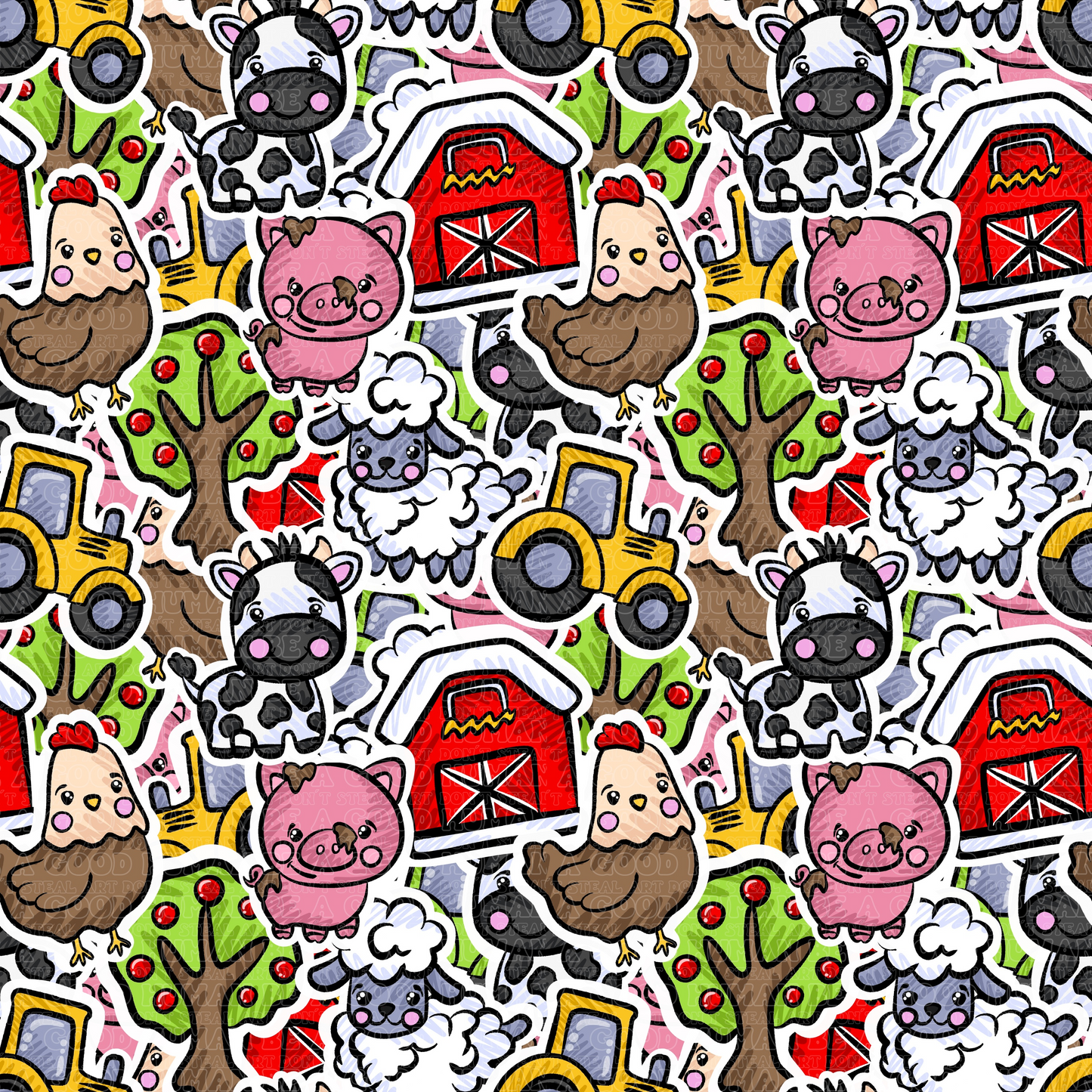 Farm animals stickers