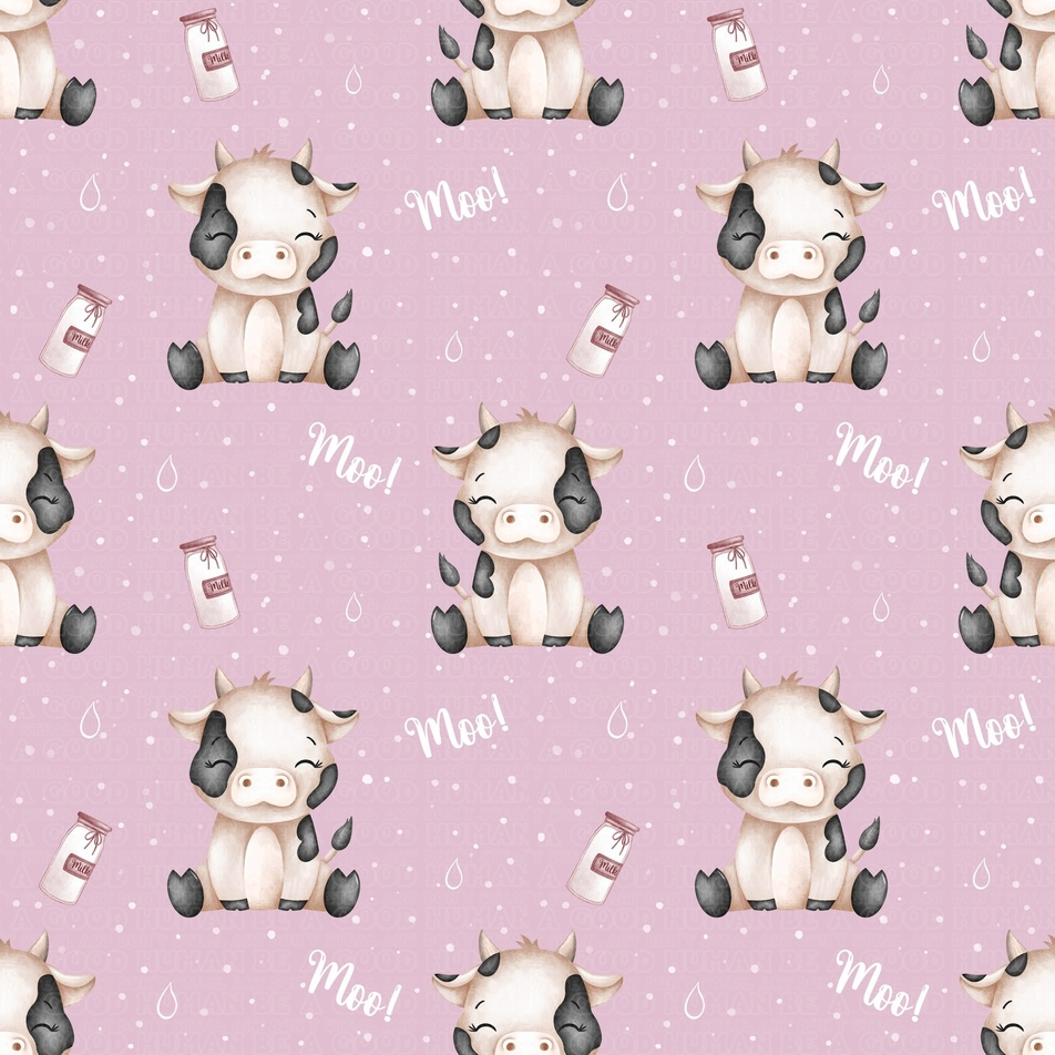Farm animals cow pink