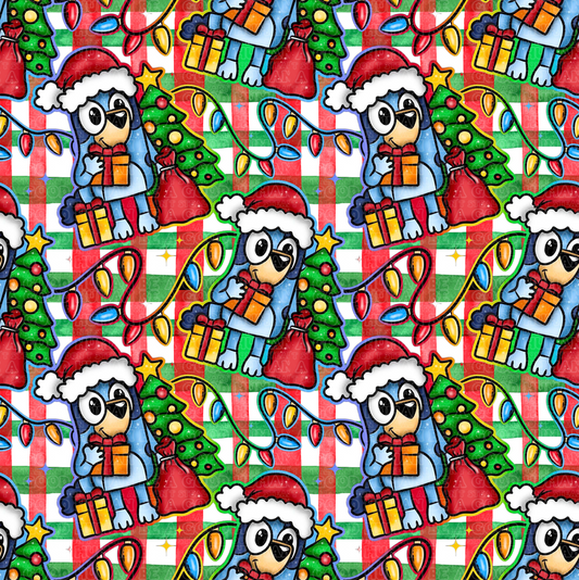 Christmas Blue Dog 5