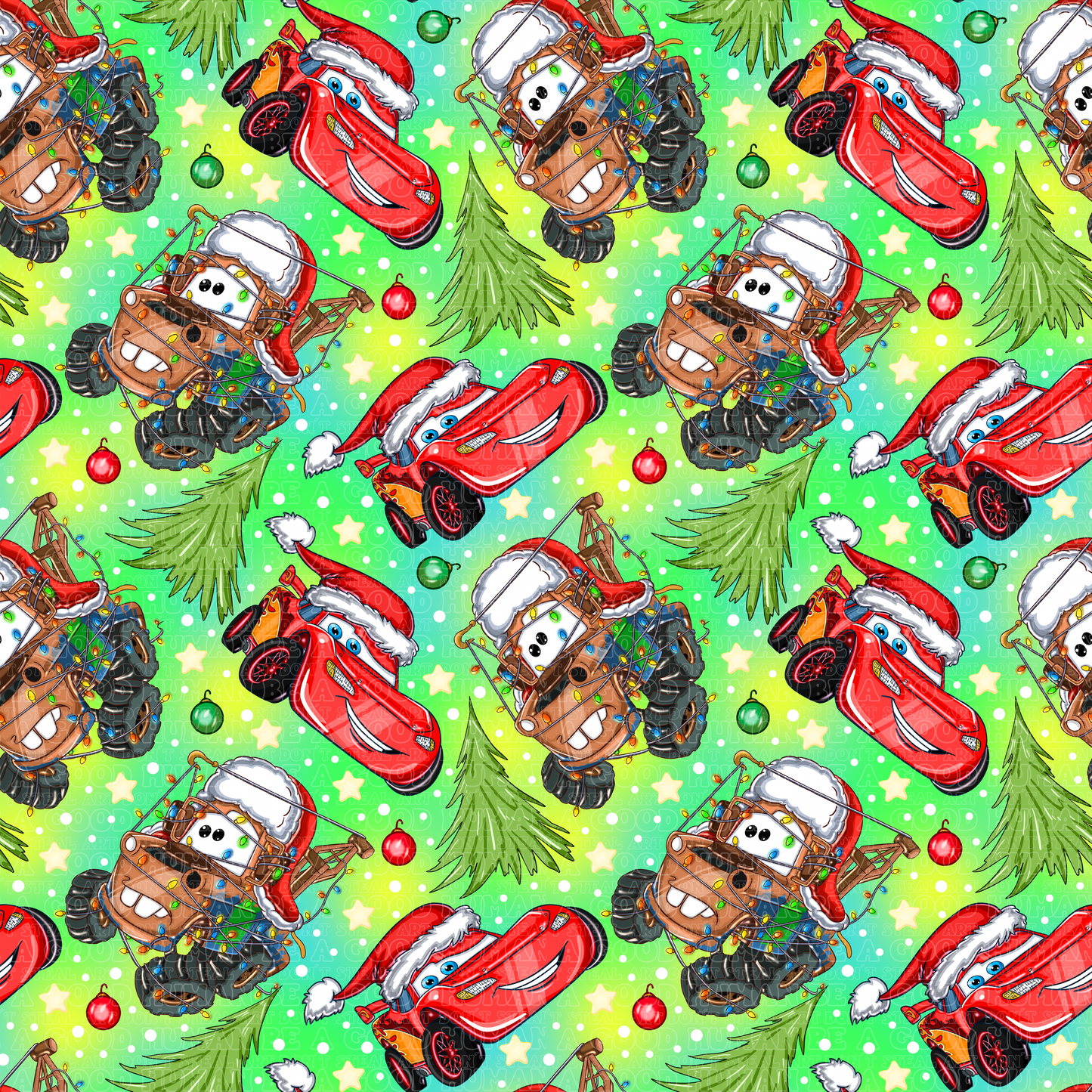 Christmas Cars green