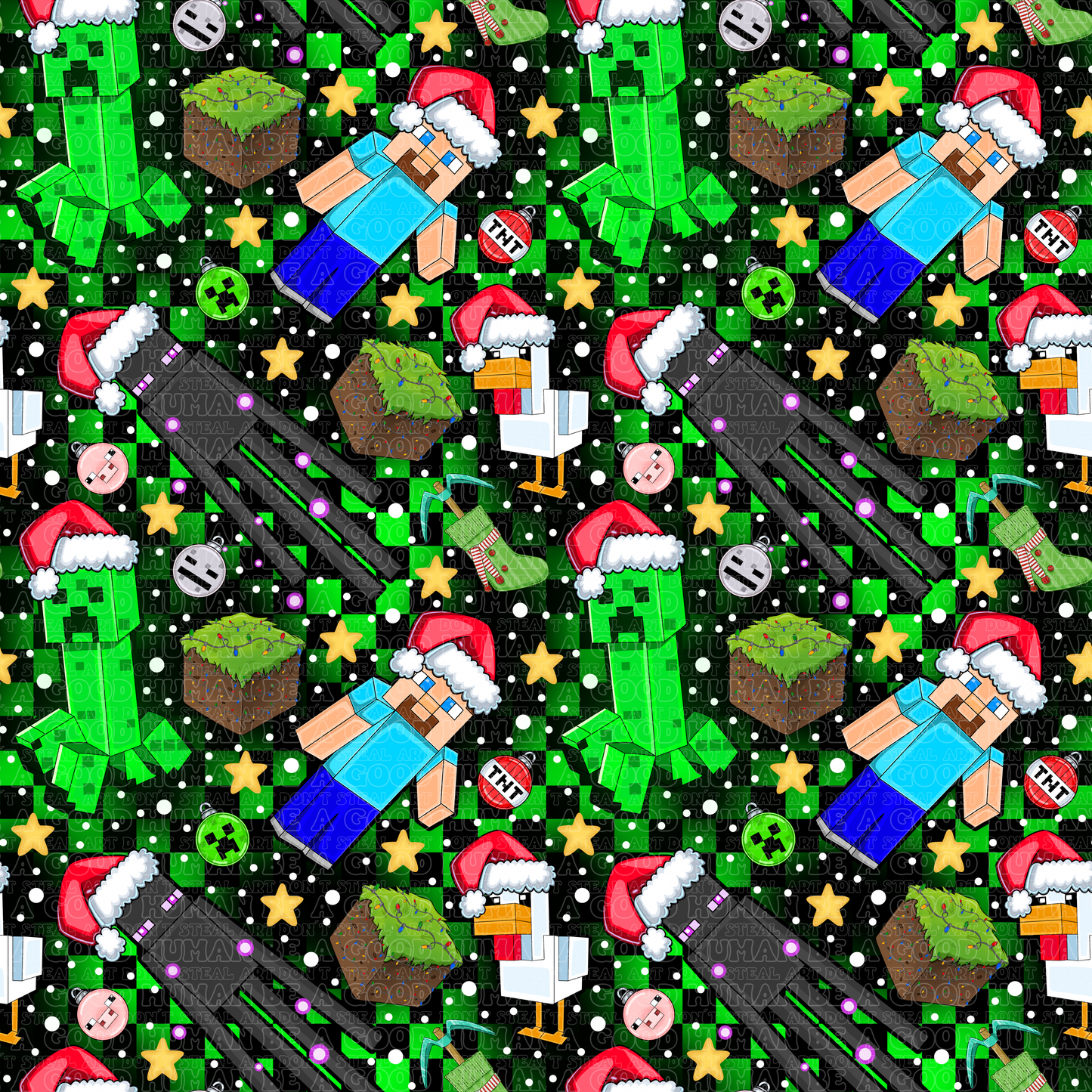 Christmas Minecraft green check