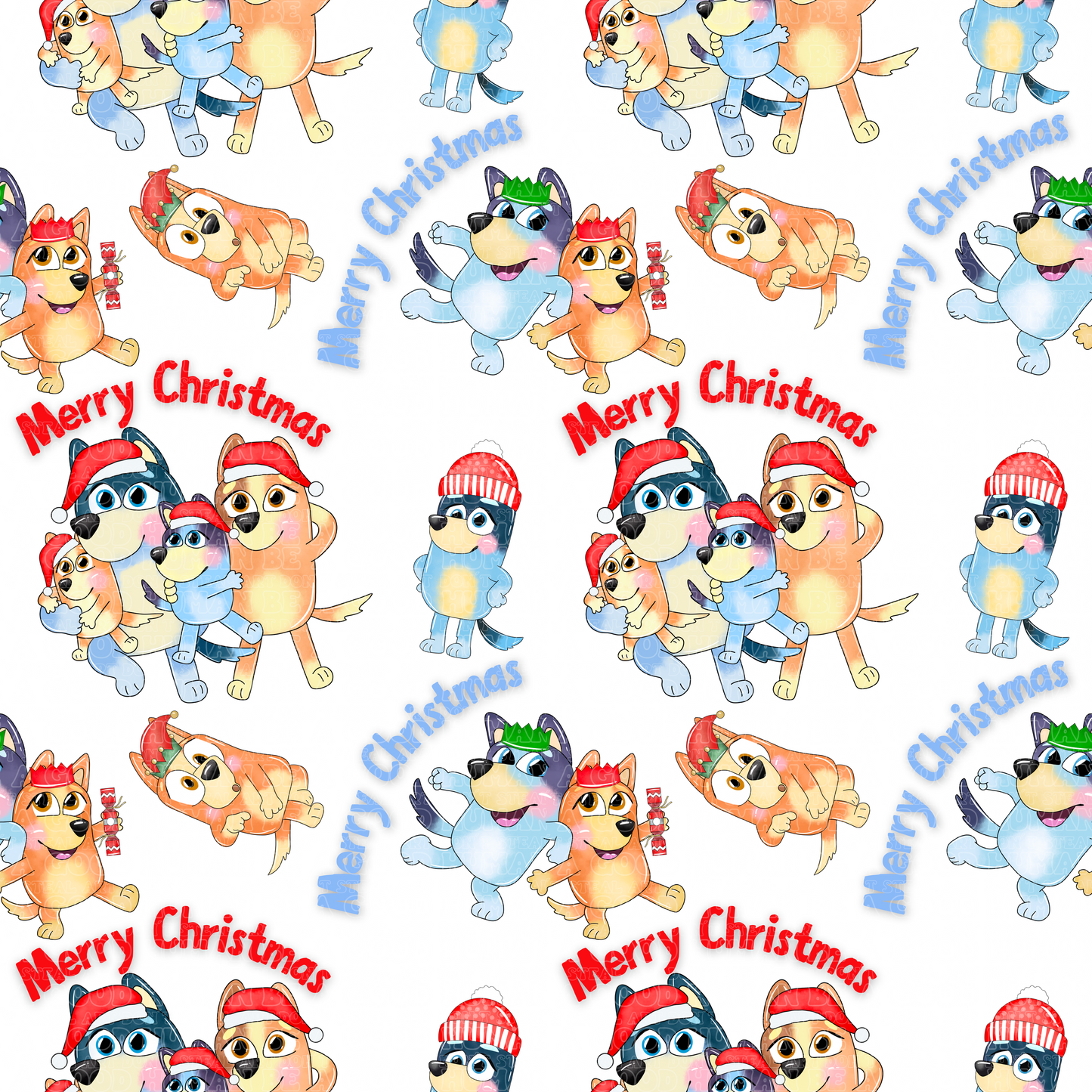 Christmas Blue Dog 2