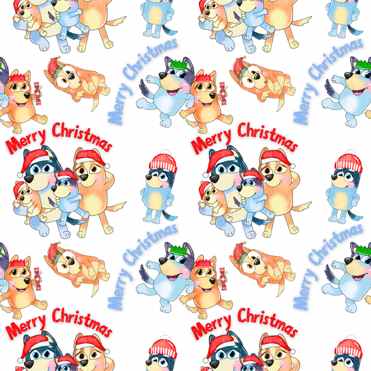 Christmas Blue Dog 2