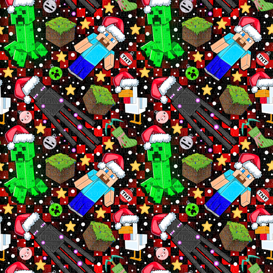 Christmas Minecraft red check