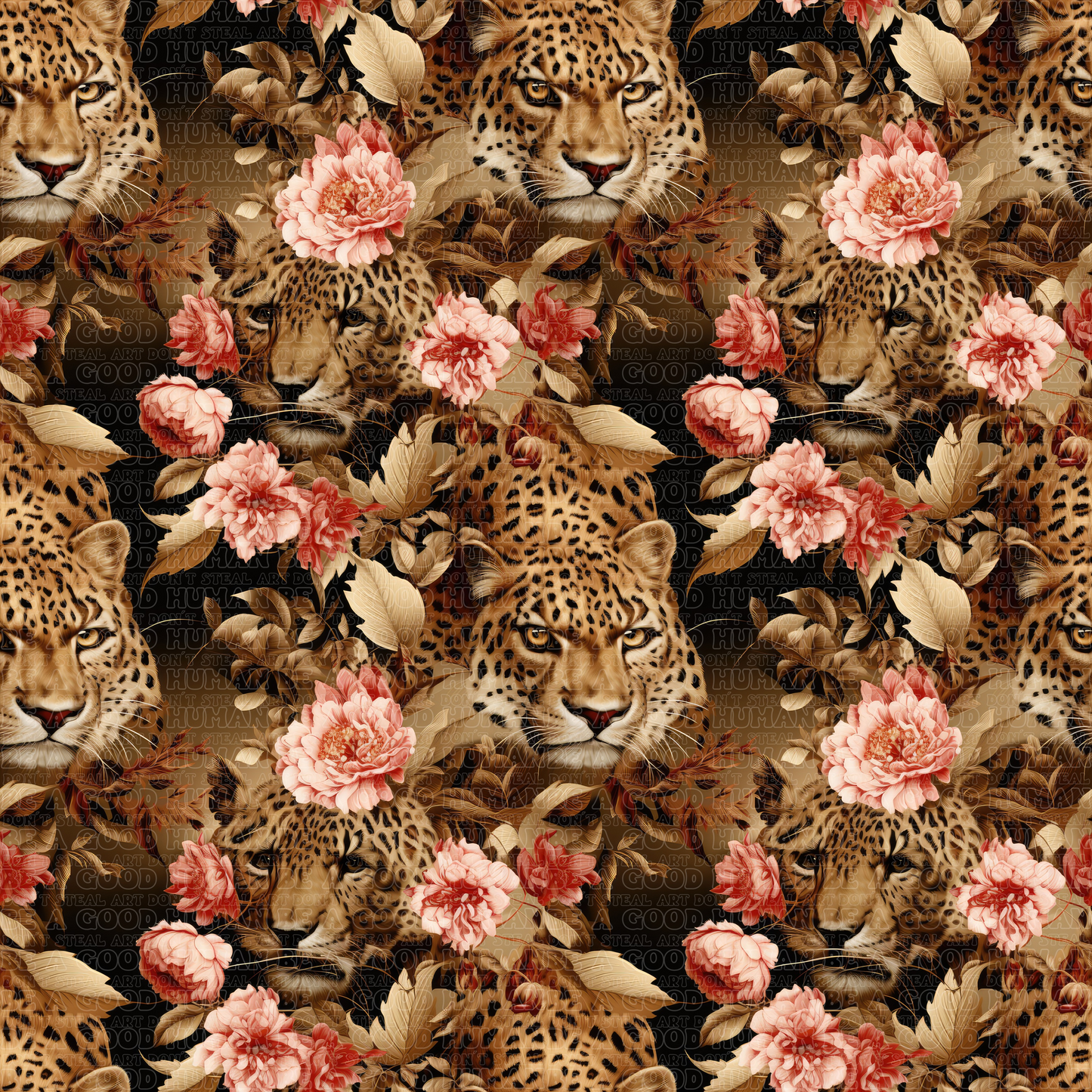 Animals floral cheetah