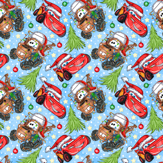 Christmas Cars blue