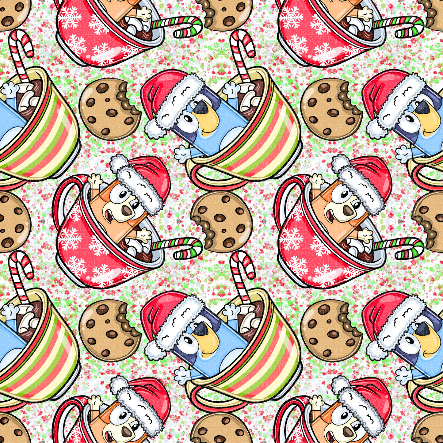 Christmas Blue Dog 7