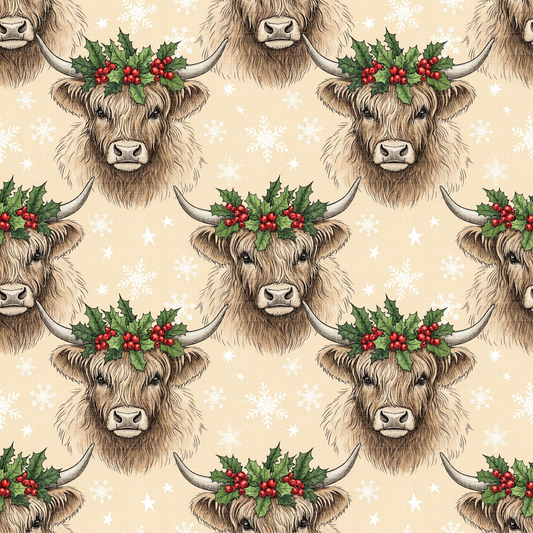 Christmas Highland cows