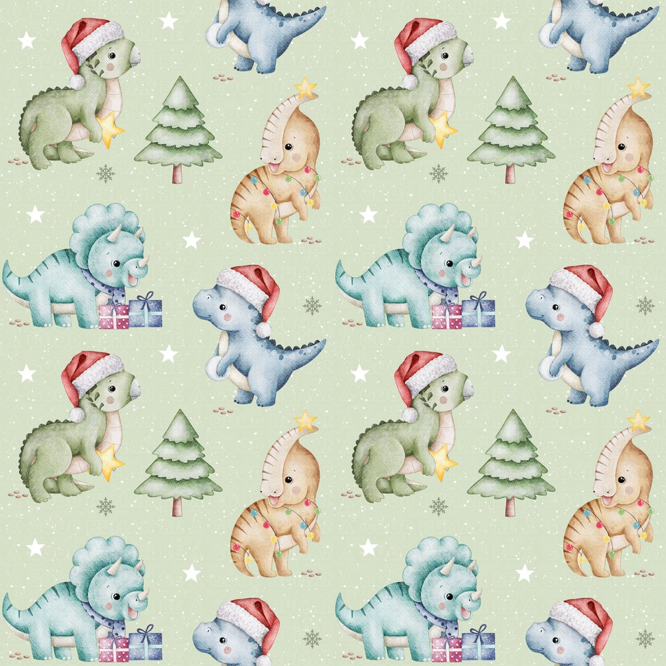 Christmas dinos green