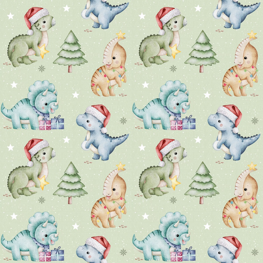 Christmas dinos green