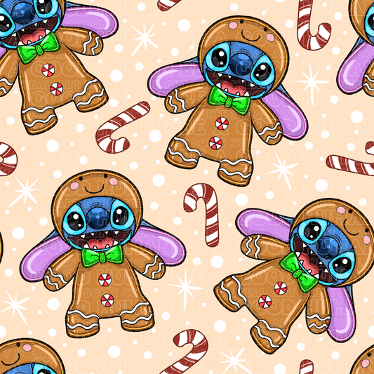 Christmas Grinch Stitch gingerbread man